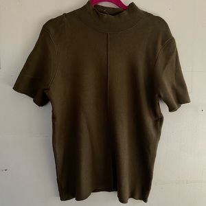 Olive Green Short Sleeve Sweater